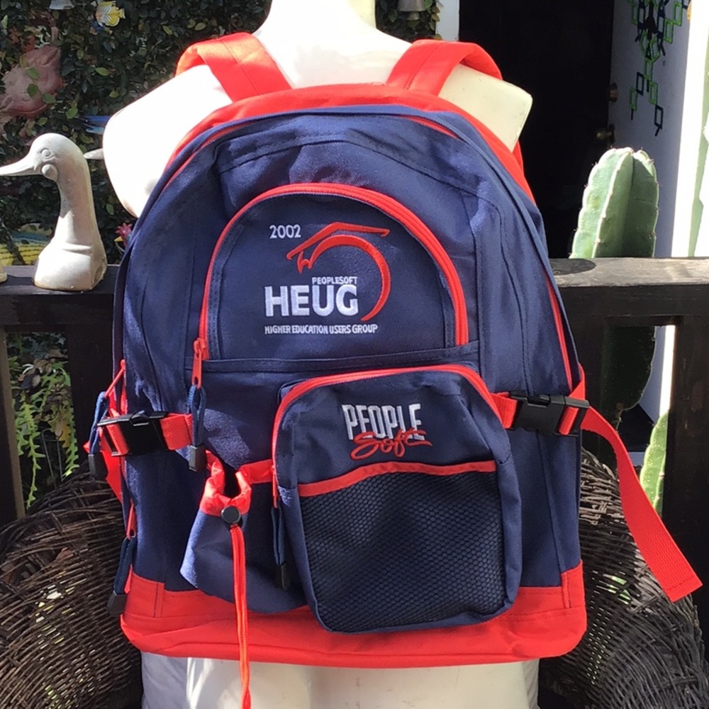 💻 PeopleSoft HEUG NWOT Backpack Blue Orange 2002
